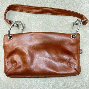 VTG Wilsons Leather Maxima Brown Leather Baguette Shoulder Bag Biker Indie Boho